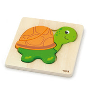 Petit puzzle tortue en bois- encastrement - motricité fine- Viga- 18 mois